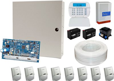 Komplett riasztó DSC NEO riasztórendszer szett DSC 2064H Ikonos LCD kezelőegységgel