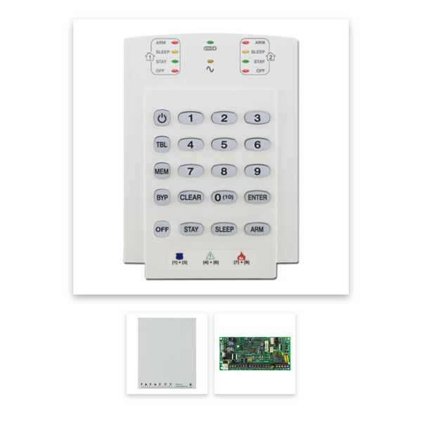 PARADOX SP4000 + K10V riasztó rendszer központ és kezelőegység