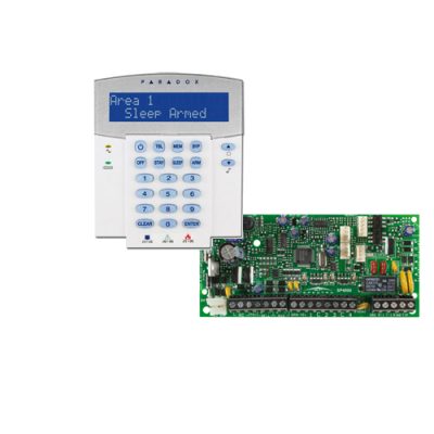 PARADOX SP4000 + K32LX LCD RÁDIÓS szöveges kezelőegység, riasztó rendszer központ panel