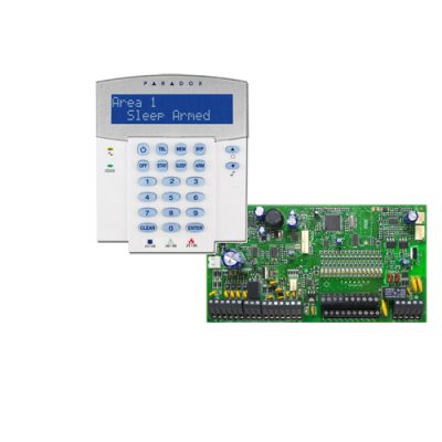 PARADOX SP7000 + K32LX LCD RÁDIÓS szöveges kezelőegység, riasztó rendszer központ panel