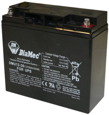 DIAMEC 12V 20Ah zselés biztonságtechnikai, riasztórendszer  akkumulátor, riasztó akku