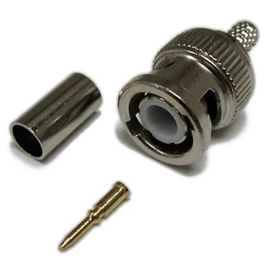 BNC csatlakozó krimpelhető 75 Ohm RG59U koax kábelekhez