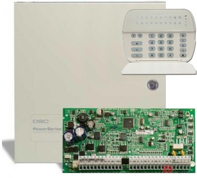 Kifutott - DSC PC1616 riasztórendszer központ + PK5516 ledes kezelő + fém doboz