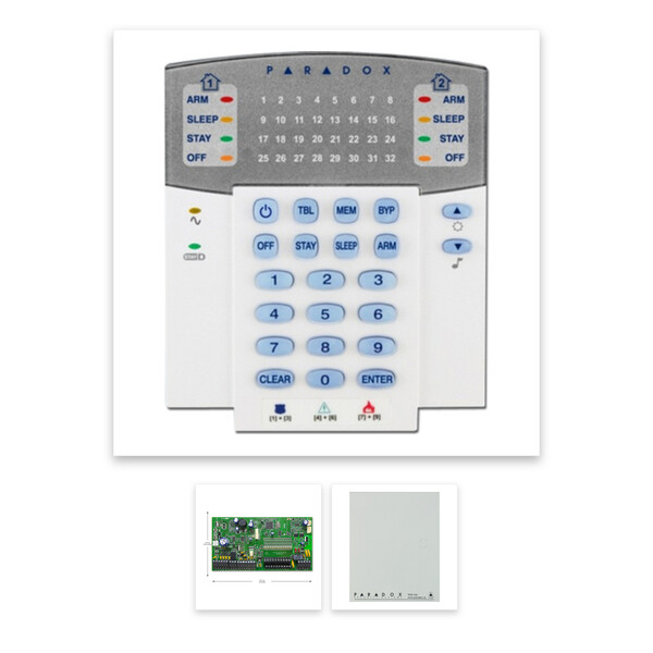 PARADOX SP7000 + K32LEDriasztórendszer központ és kezelőegység