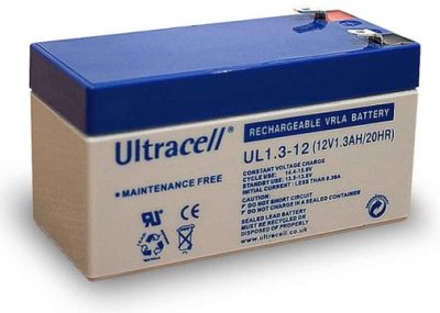 ULTRACELL 12V 1,3Ah zselés biztonságtechnikai, riasztórendszer akkumulátor, riasztó akku
