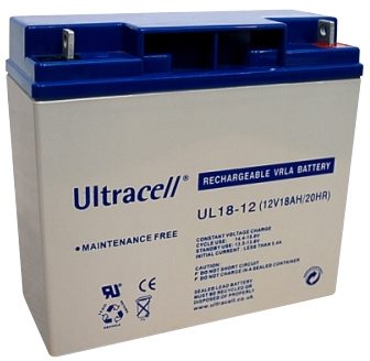 ULTRACELL 12V 18Ah zselés biztonságtechnikai, riasztórendszer akkumulátor, riasztó akku