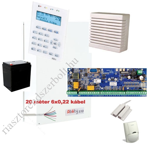 INIM garzon 1-es riasztórendszer szett INIM ABILITY 510M riasztó szett szöveges kezelővel, 1db DSC mozásérzékelővel