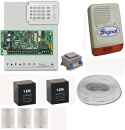 Komplett riasztórendszer szett Paradox SP4000 riasztó szett 3db PRO476 mozásérzékelővel