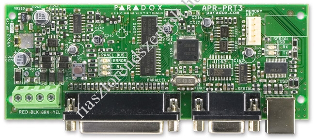 PARADOX PRT3 integrációs és nyomtató modul lakásvezérlés összekapcsolásához