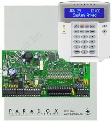 PARADOX SP7000 + K32LCD+ riasztórendszer központ és kezelőegység dobozzal