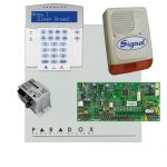 Paradox SP5500 riasztórendszer dobozzal, K32 LCD+ szöveges kezelő, 45VA táp, PS128 kültéri sz