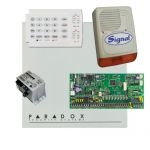 Paradox SP6000 riasztórendszer dobozzal, K10H kezelő, 45VA táp, PS128 kültéri sziréna
