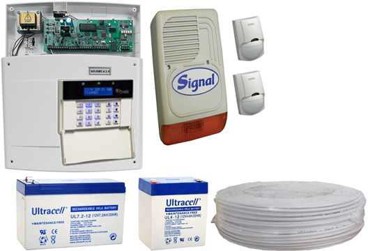 Komplett riasztórendszer Pyronix MATRIX 424 SZÖVEGES LCD riasztó 2 db DSC mozgásérzékelővel