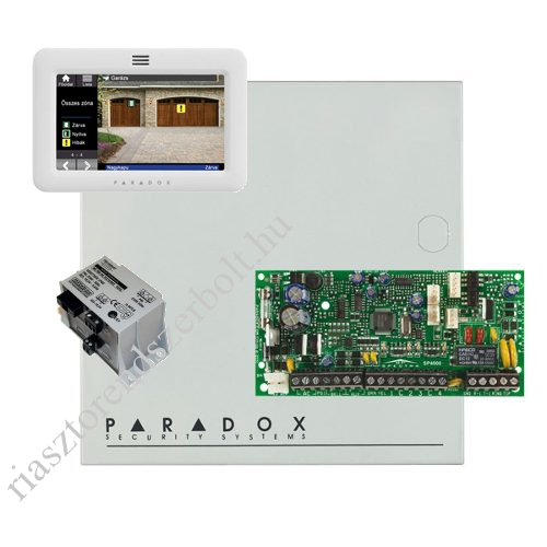 Paradox SP4000  riasztórendszer dobozzal, TM50 érintőképernyős kezelő, 30VA tápegységgel