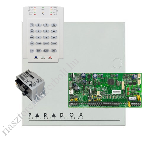Paradox SP5500 riasztórendszer dobozzal, K10V kezelőegység, 45VA tápegység