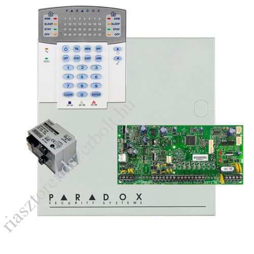 Paradox SP5500 riasztórendszer dobozzal, K32LED+ kezelő, 45VA táp