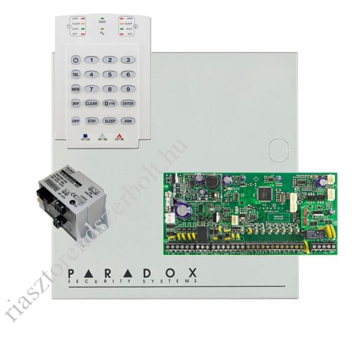 Paradox SP6000 riasztórendszer dobozzal, K10V kezelőegység, 45VA tápegység