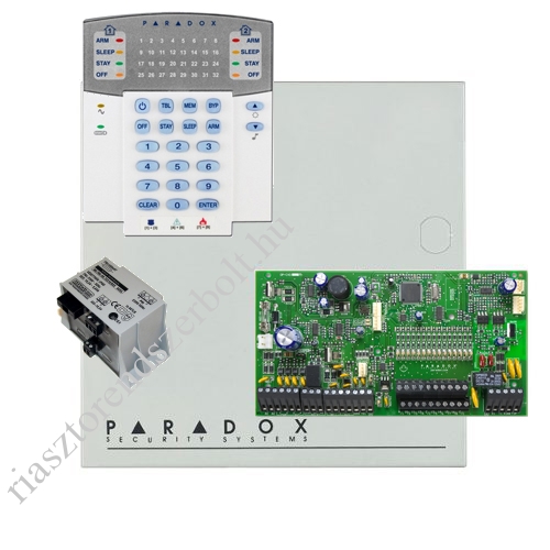 Paradox SP7000 riasztórendszer dobozzal, K32LED+ kezelő, 45VA táp