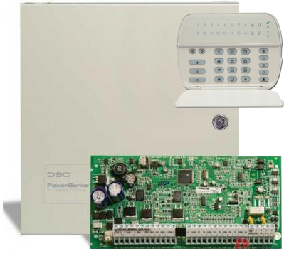 Kifutott - DSC PC1616 riasztórendszer központ + PK5516 ledes kezelő + fém doboz
